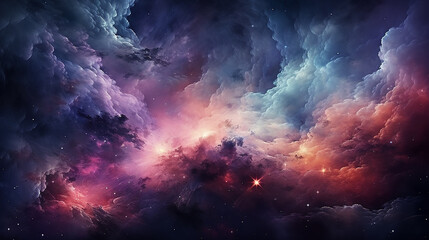 Wall Mural - galaxy and nebula photo with purple and pink color tone, hyper realistic Made by AI generated