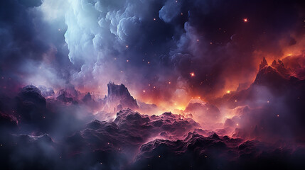 galaxy and nebula photo with purple and pink color tone, hyper realistic Made by AI generated