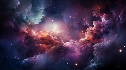 Wall Mural - galaxy and nebula photo with purple and pink color tone, hyper realistic Made by AI generated