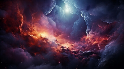 Wall Mural - galaxy and nebula photo with purple and pink color tone, hyper realistic Made by AI generated