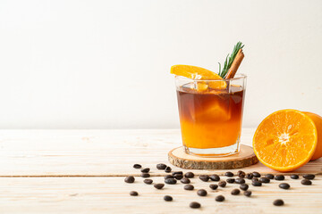 Poster - black coffee with orange and lemon juice