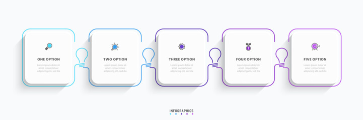 Vector Infographic label design template with icons and 5 options or steps. Can be used for process diagram, presentations, workflow layout, banner, flow chart, info graph.