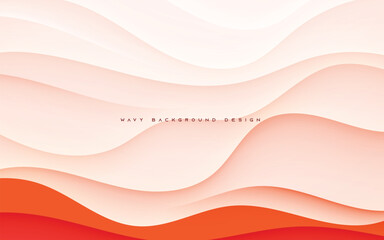Wall Mural - abstract wavy background with orange color element