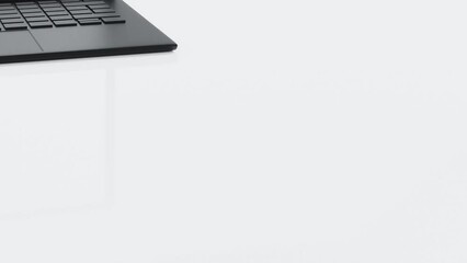 Wall Mural - laptop computer notebook turn around and open to show blank screen display, application website prom