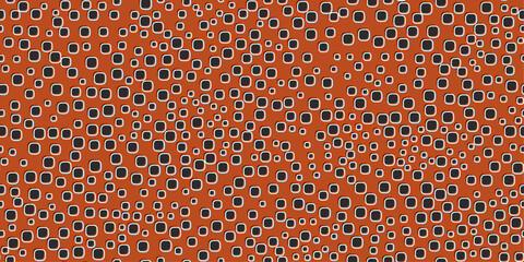 Poster - Square bubbles on an orange background. Vector colorful repeating pattern for interior and decoration.