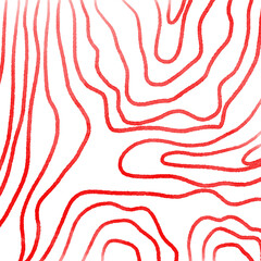 Red Watercolor Topography Lines