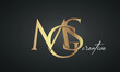 luxury letters MGS golden logo icon premium monogram, creative royal logo design	
