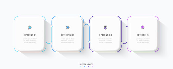 Wall Mural - vector infographic label design template with icons and 4 options or steps. can be used for process 