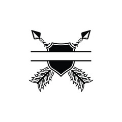 Wall Mural - shield with arrows design
