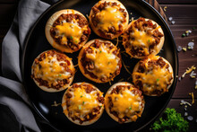 Sloppy Joe Cups With Ground Beef, Onion And Cheese