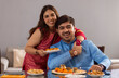 © IndiaPix - Sibling celebrating Raksha Bandhan festival at home