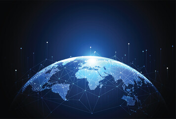global network connection. world map point and line composition concept of global business. vector i