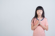 © waranyu - girl praying on white background