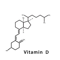 Wall Mural - Vitamin D structure formula flat style