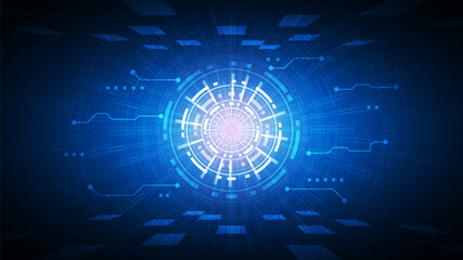 Wall Mural - technology background with hi-tech digital data