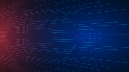 Wall Mural - technology background with hi-tech digital data
