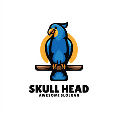 Wall Mural - parrot head mascot logo design