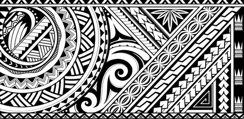 Canvas Print - Armband tattoo in tribal Polynesian style