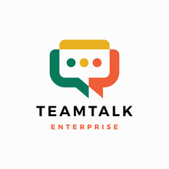 Wall Mural - team talk people chat bubble colorful logo vector icon illustration