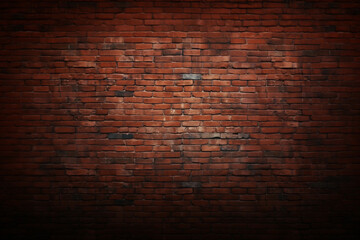 Wall Mural - Old red brick wall background, wide panorama of masonry. Generative AI