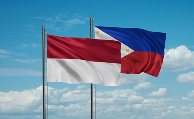 Philippines and Indonesia and Bali island flag
