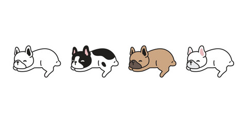 Wall Mural - dog vector french bulldog sleeping icon puppy pet cartoon character symbol tattoo stamp illustration