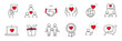 Community trust hand, social heart doodle line icon. Charity community, partnership care, people solidarity help concept icon set. Hand drawn doodle sketch style line. Vector illustration