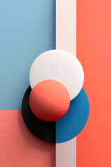 Poster - A minimalist abstract painting with a limited color palette and clean lines, exploring the relationship between negative space and form.  Generative AI technology.