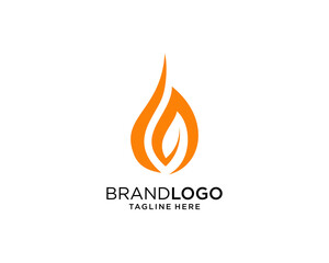 Wall Mural - fire leaf flame logo design	