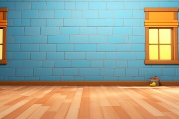 Wall Mural - empty 3D cartoon background for kids and animation 