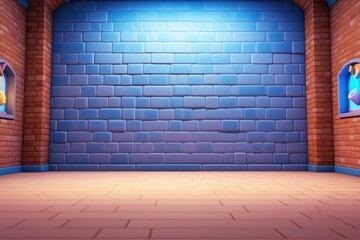 Wall Mural - empty 3D cartoon background for kids and animation  generative ai creation 