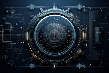 futuristic software interface for mechanical design. Generative AI