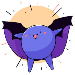 Sticker - Cute vampire character illustration flat style isolated - Generative AI