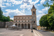 Façade of the Basilica of Santa Maria delle Grazie in Pescina, L'Aquila, Abruzzo, Italy