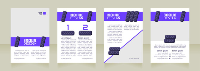 Engine maintenance blank brochure design. Template set with copy space for text. Premade corporate reports collection. Editable 4 paper pages. Bebas Neue, Lucida Console, Roboto Light fonts used