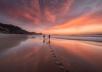 Wall Mural - sunset at the beach