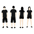 © bagus - Set of vector silhouettes of men and a women isolated on white background