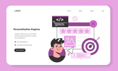Wall Mural - personalization engines web banner or landing page. customization