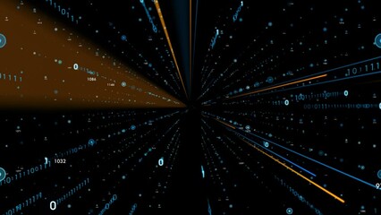 Digital transformation concept. Binary code. Programming.
