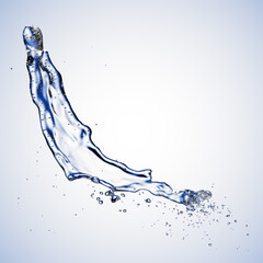 Wall Mural - blue water splash isolated on blue background