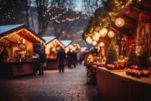 Charming Christmas Market. Created With Generative AI Technology.