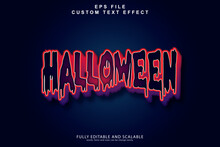 Halloween 3d Text Effect Style. Editable 3d Text Effect Vector Illustration Horror Theme.