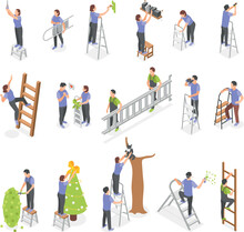 People Using Ladder Icons