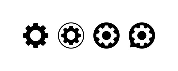 Sticker - Options icon. Silhouette, black, settings and parameters, mechanism, modernization. Vector icons