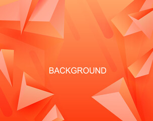Canvas Print - Orange composition with gradient, set of yellow triangles