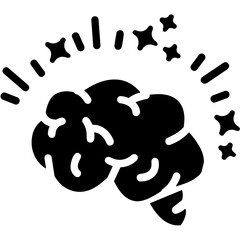 Brain idea symbol icon vector image. Illustration of the creative intelligence think design image