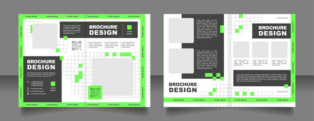 Wall Mural - informing clients about company product bifold brochure template design. promoting with qr code. hal