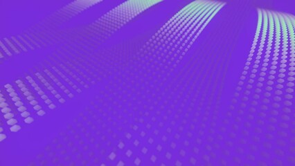 Leinwandbilder - Motion by waves of neon-colored particle stripes. 3d rendering loop animation 4K
