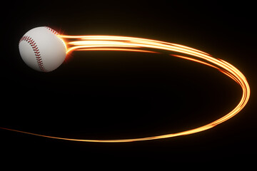 Wall Mural - Baseball Sports Ball Light Trail