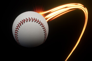 Wall Mural - Baseball Sports Ball Light Trail